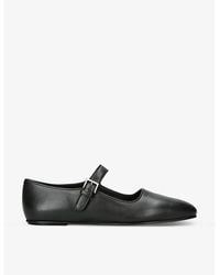 The Row - Ava Mary-jane Leather Ballet Flats - Lyst