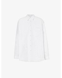 Y. Project - Scrunched Brand-embroidered Cotton Shirt - Lyst