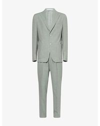 Eleventy - Notch-Lapels Tapered-Leg Wool, Silk And Linen Suit - Lyst