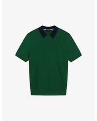 Ted Baker - Arwik Zipped-collar Short-sleeve Knitted Polo - Lyst