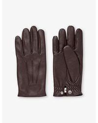 Sandro - Elasticated-Cuff Smooth-Leather Gloves - Lyst