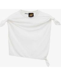 Loewe - Knotted Cropped Cotton-blend Top - Lyst