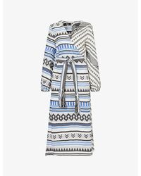 Devotion Twins - Ariel Geometric-pattern Cotton Maxi Dress - Lyst