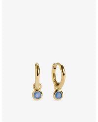 Monica Vinader - September Birthstone 18Ct- Vermeil And Sapphire Huggie Earrings - Lyst