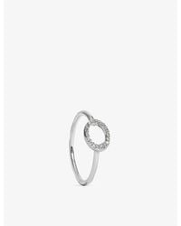 Monica Vinader - Riva Pave Mini Sterling- And Lab Grown Diamond Ring - Lyst