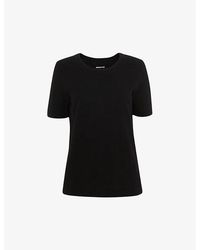 Whistles - Rosa Double-Trim Cotton T-Shirt - Lyst
