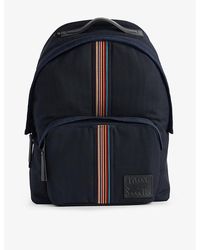 Paul Smith - Striped-panel Zipped Woven Backpack - Lyst