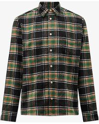 AllSaints - Commune Checked Relaxed-fit Woven Flannel Shirt X - Lyst