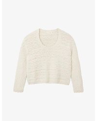 The White Company - Scoop-Neck Knitted Cotton Jumper - Lyst