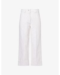 ME+EM - Straight-Crop Stretch Twill Cotton Trousers - Lyst