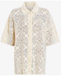 AllSaints - Milly Open-knit Cotton Top - Lyst