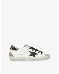 Golden Goose - Leather Glittered Super-Star Sneakers - Lyst