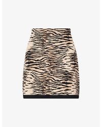 RIXO London - Liesel Printed Knitted Mini Skirt - Lyst