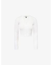 Yasmina Q - Sabine Cropped Knitted Cardigan - Lyst