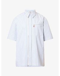 CASABLANCA - Striped Relaxed-Fit Cotton-Blend Shirt - Lyst