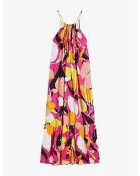 Ted Baker - Ikella Abstract-print Stretch-woven Maxi Dress - Lyst