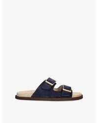 Brunello Cucinelli - Two-Strap Suede Sandals - Lyst