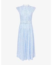 ME+EM - Broderie Anglaise Cotton Maxi Dress - Lyst
