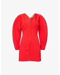 Givenchy - Cocoon-Sleeve V-Neck Knitted Mini Dress - Lyst
