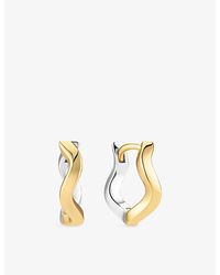 Sif Jakobs - Ellera Waves Pianura Medio 18Ct And Rhodium-Plated Sterling- Hoop Earrings - Lyst