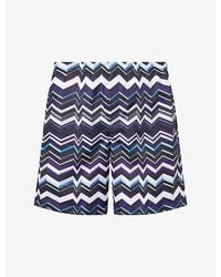 Missoni - Mid-Length Zig-Zag Print Swim Shorts - Lyst