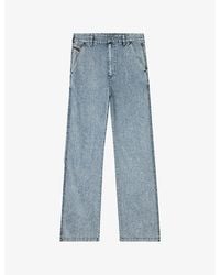 DIESEL - P-Hantik-Chino Denim-Effect Straight-Leg Woven Trousers - Lyst
