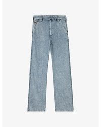 DIESEL - P-Hantik-Chino Denim-Effect Straight-Leg Woven Trousers - Lyst