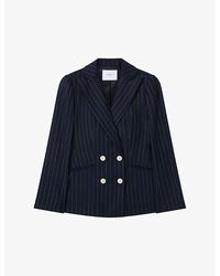 LK Bennett - Baxtor Pinstripe-Pattern Wool-Blend Blazer - Lyst