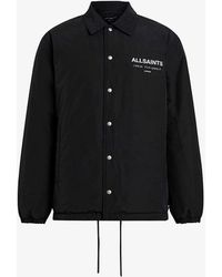 AllSaints - Underground Logo-print Padded Cotton-blend Coach Jacket - Lyst
