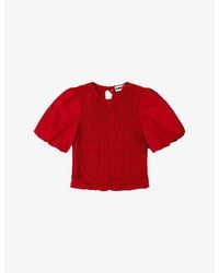 OMNES - Nicolla Shirred-Bodice Linen-Blend Top - Lyst