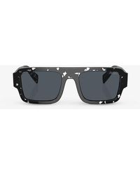 Prada - Pr A05s Rectangle-frame Abstract Acetate Sunglasses - Lyst