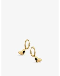 Monica Vinader - Heart Drop 18Ct-Plated Vermeil Sterling- Huggie Earrings - Lyst