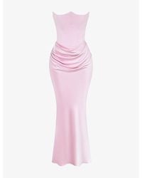 House Of Cb - Persephone Corset Woven Maxi Dress - Lyst