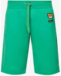 Moschino - Bear-print Drawstring-waist Cotton-jersey Shorts Xx - Lyst