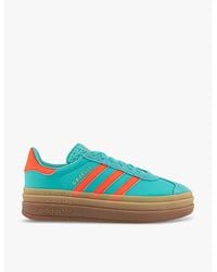 adidas - Gazelle Bold Brand-embellished Suede Low-top Trainers - Lyst