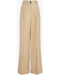 AllSaints - Petra High-rise Wide-leg Linen-blend Trousers - Lyst