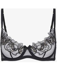Agent Provocateur - Lindie Embroidered Underwired Mesh Bra - Lyst