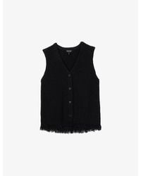Whistles - Fringe-Trim Boucle-Knit Tank Top - Lyst
