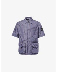 Stone Island - Camo Compass-Badge Ripstop Cotton-Blend Shirt - Lyst