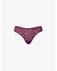 Aubade - Rosessence Mid-rise Stretch-lace Tanga Briefs - Lyst