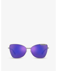 Balenciaga - Bb0278s Butterfly-frame Metal Sunglasses - Lyst