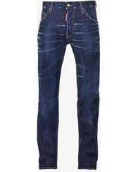 DSquared² - Vy Blue Cool Guy Slim-fit Tapered-leg Stretch-denim Jeans - Lyst