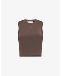 The Couture Club - Sculpting Emblem Racer Stretch-Woven Tank Top - Lyst