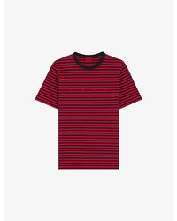 HUGO - Striped Relaxed-Fit Cotton-Jersey T-Shirt - Lyst