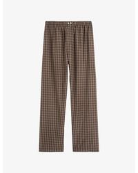 Tekla - Checked Cotton Pyjama Bottoms - Lyst