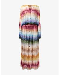 Missoni - Cinched-Waist Raschel-Knit Maxi Dress - Lyst