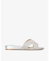 Carvela Kurt Geiger - Gala Crystal-Embellished Woven Sandals - Lyst