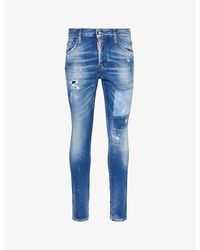 DSquared² - Skater Paint-splatter Regular-fit Slim-leg Stretch-denim Jeans - Lyst