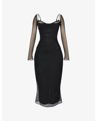 House Of Cb - Katarina Corseted Stretch-Woven Maxi Dress - Lyst