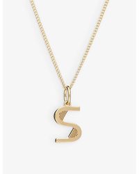 Rachel Jackson - Art Deco S Initial 22ct Yellow Gold-plated Sterling-silver Necklace - Lyst